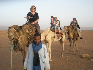 Morocco, TinfouDunes; How Cute are We on the Camels!