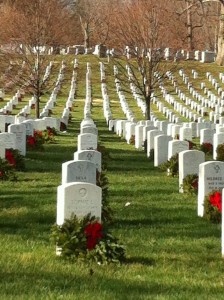 Arlington Cemetery  at Christmas time in Washington DC